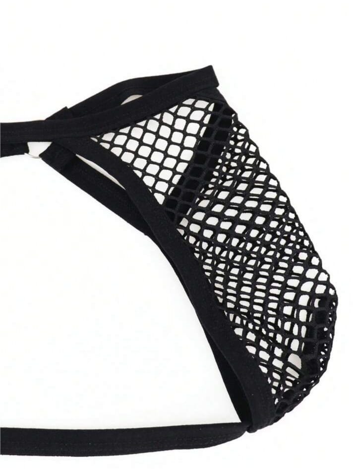 Midnight Mesh Ring Thong